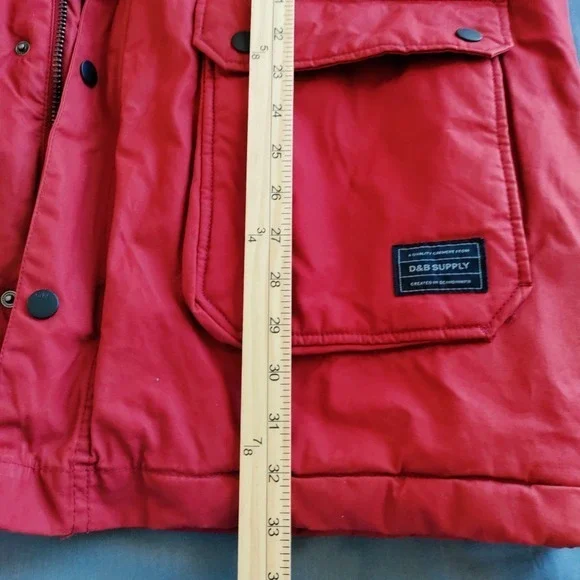 DB Supply Jacket Men XL Red Parka Sherpa Hood Military Insulated Waterproof Barn - Picture 11 of 13